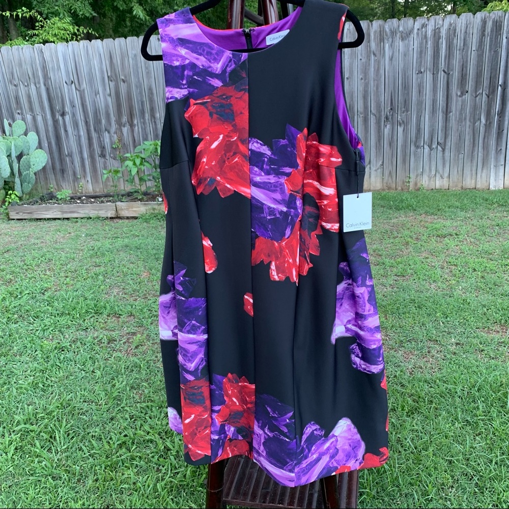 Calvin Klein Floral Fit And Flare Dress Size 14W